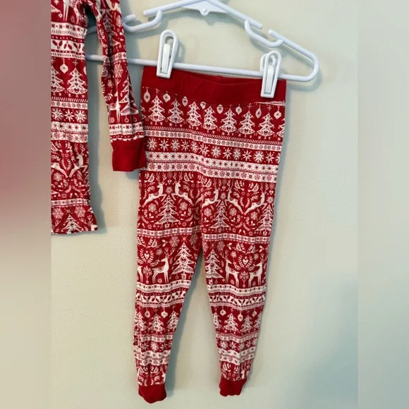 Little Sleepies Red and White Christmas Reindeer Pajamas - Picture 3 of 4